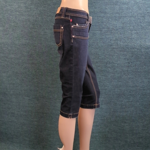 YMI Below The Knee Jean Shorts, Long Bermudas, High Cropped Skinnies  Size 5 - Picture 4 of 16